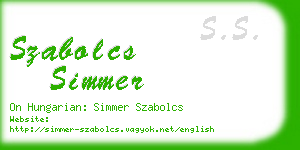 szabolcs simmer business card